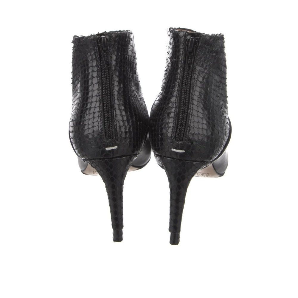 Maison Martin Margiela Snakeskin & Leather Black Peeptoe Boots IT 39 - Picture 5 of 13